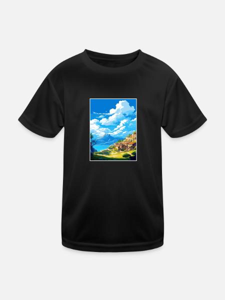 Sparta Griechenland Dekoration Vintage Reiseposter WPA - Kinder Funktions-T-Shirt - Schwarz - Vorne