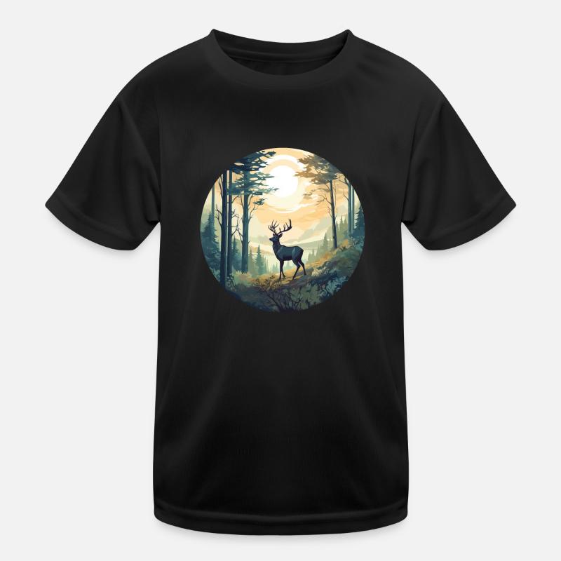 Lonely deer Kids Functional T-Shirt