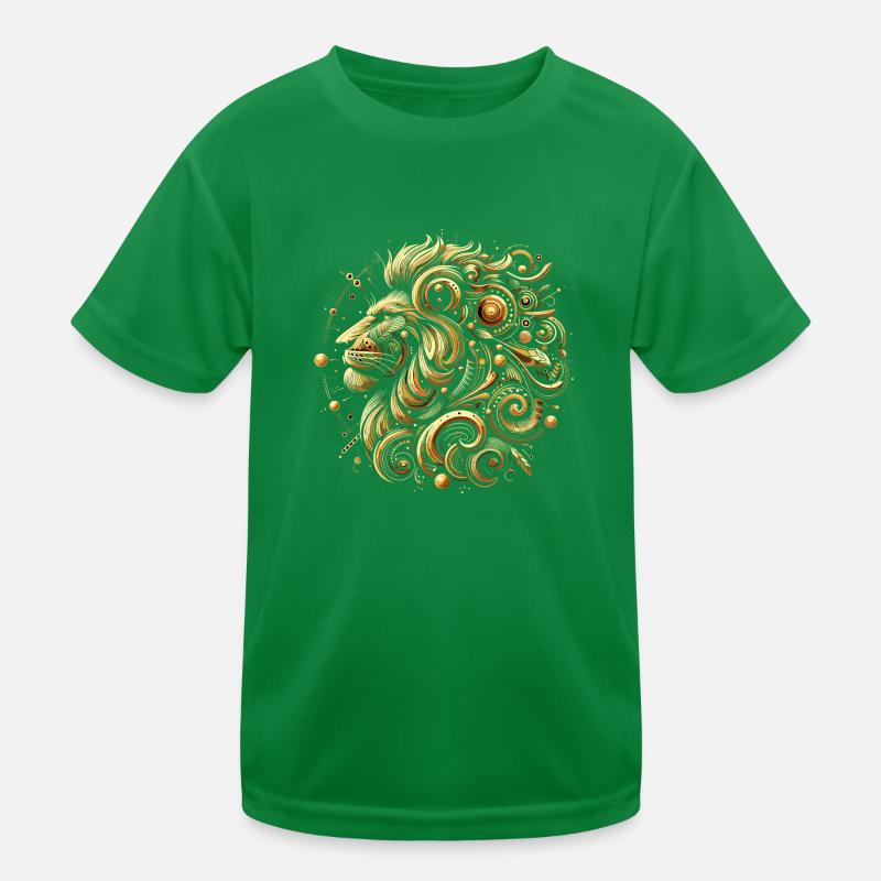Lion Gold Patterns Kids Functional T-Shirt