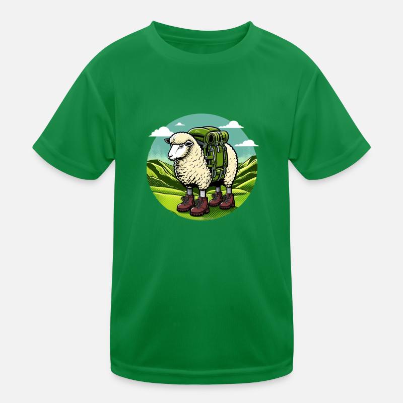 Sheep Hiking Pop Art Kids Functional T-Shirt