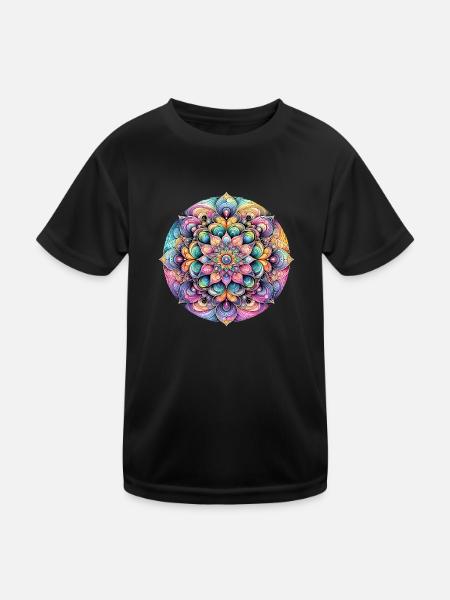 Eleganz der Farbblüte - Kinder Funktions-T-Shirt - Schwarz - Vorne