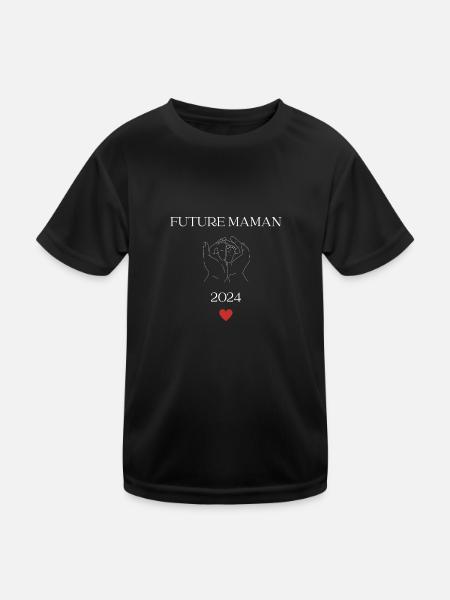 Future maman 2024 - T-shirt sport Enfant - noir - Devant