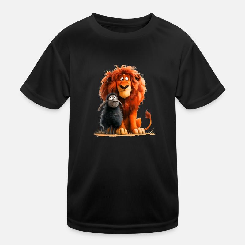 Löwe und Schaf Kinder Funktions-T-Shirt