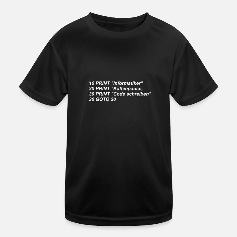 Lustiger Spruch, Informatiker, Basic, Retro, CODE, Kinder Funktions-T-Shirt