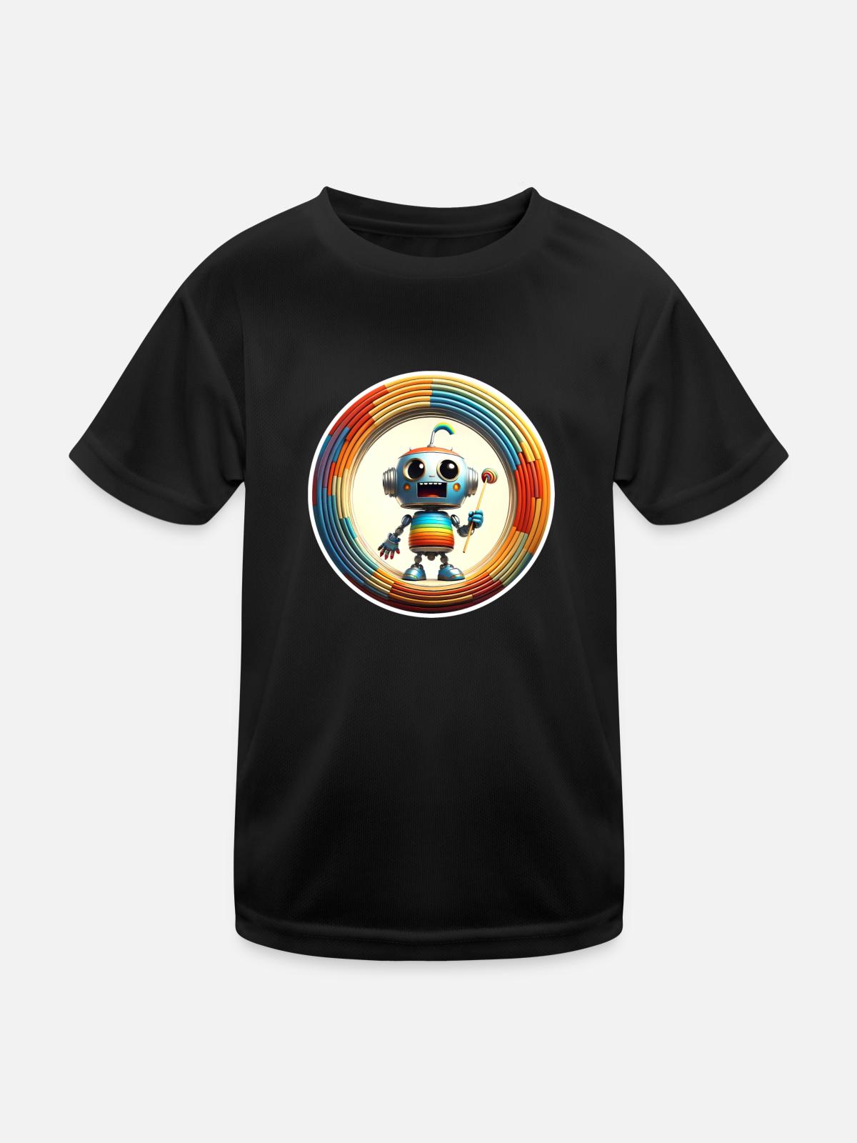 ROBIC-FARBEN - Kinder Funktions-T-Shirt - Schwarz - Vorne