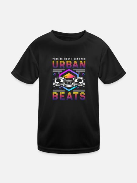 Vinyl Record Disco Rave - Kids Functional T-Shirt - black - Front