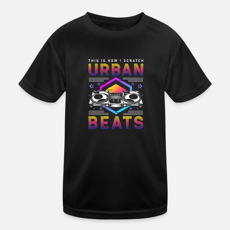 Schallplatte Disko Rave Kinder Funktions-T-Shirt