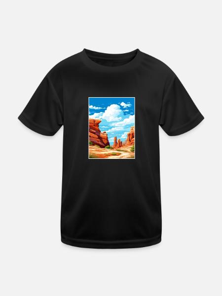 Große Treppe Utah Wüste Vintage Reiseposter - Kinder Funktions-T-Shirt - Schwarz