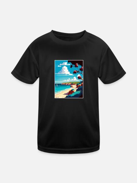 Mornington Halbinsel Australien Reiseposter - Kinder Funktions-T-Shirt - Schwarz - Vorne
