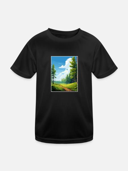 Kaitoke Regional Park Neuseeland Reiseposter - Kinder Funktions-T-Shirt - Schwarz - Vorne