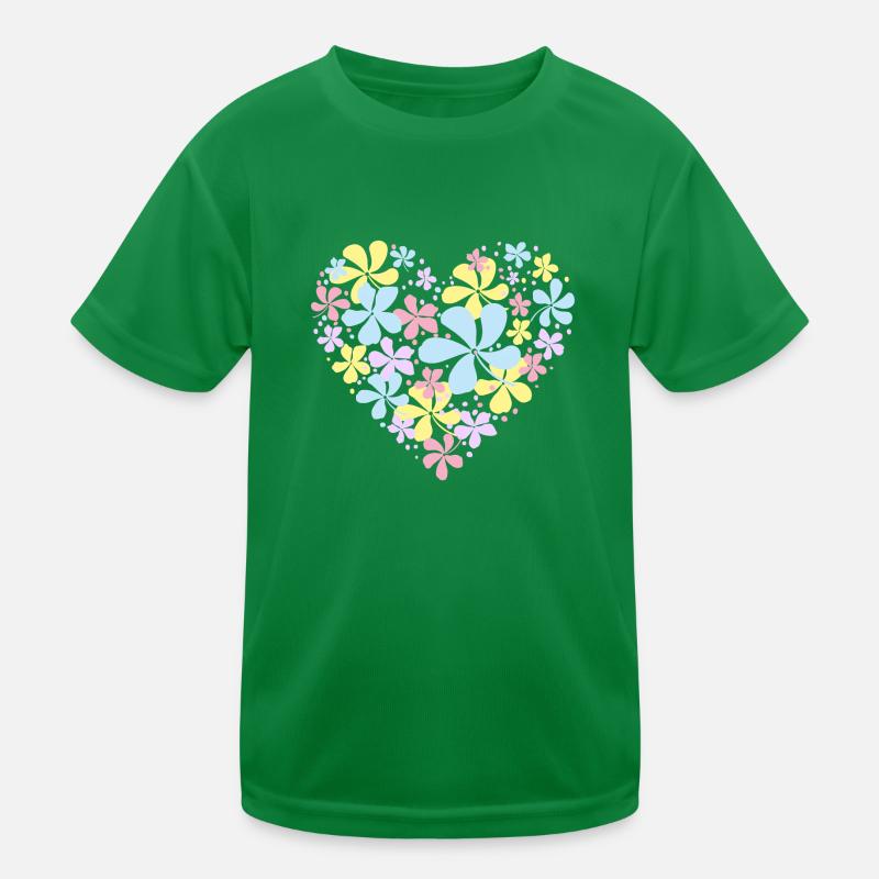 Blumen-Herz Kinder Funktions-T-Shirt