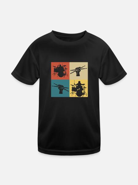 batteur de musique vintage rétro - T-shirt sport Enfant - noir