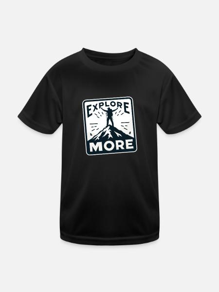 Explore more - Wanderer - Kinder Funktions-T-Shirt - Schwarz - Vorne