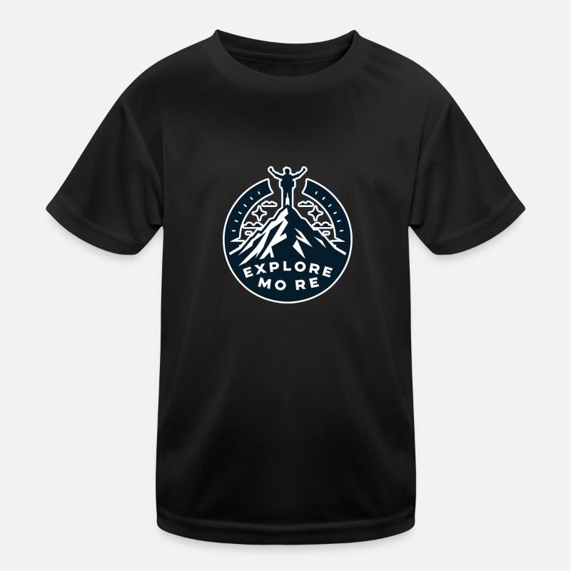 Explore more - Wanderer - Kinder Funktions-T-Shirt - Schwarz