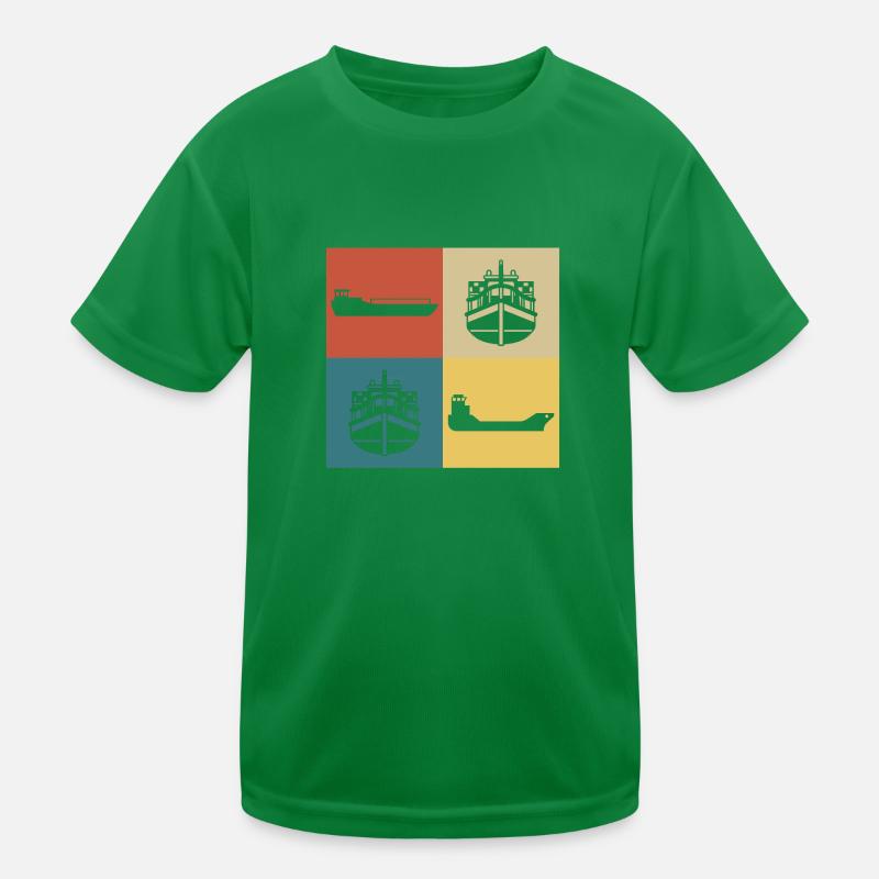 Retro-Vintage-Hausboot Kinder Funktions-T-Shirt