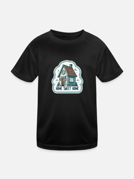 Home Sweet Home - House Illustration - Kids Functional T-Shirt - black - Front