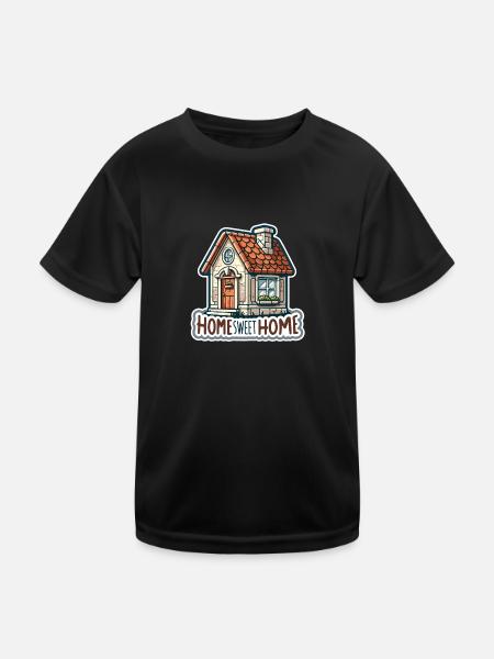 Home Sweet Home - House Illustration - Kids Functional T-Shirt - black - Front