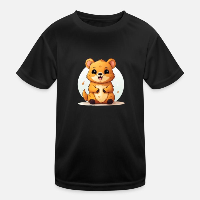Teddy Bear Logo Cute Quokka Bear - Kids Functional T-Shirt - black