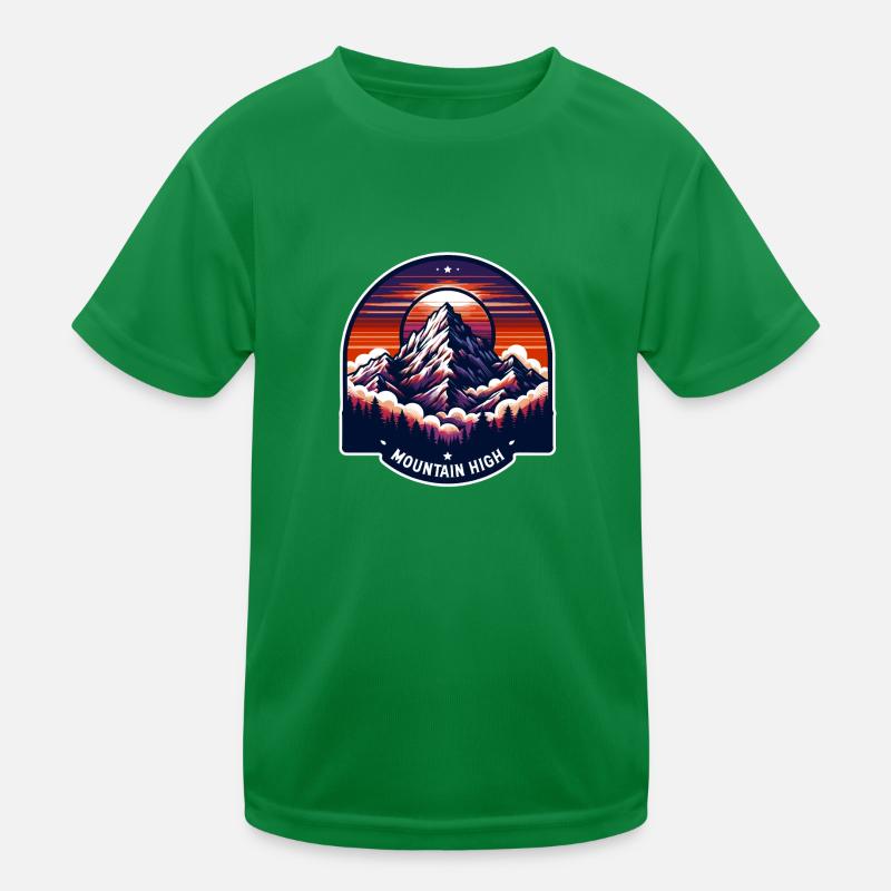 Mountain High - Berg Illustration Kids Functional T-Shirt