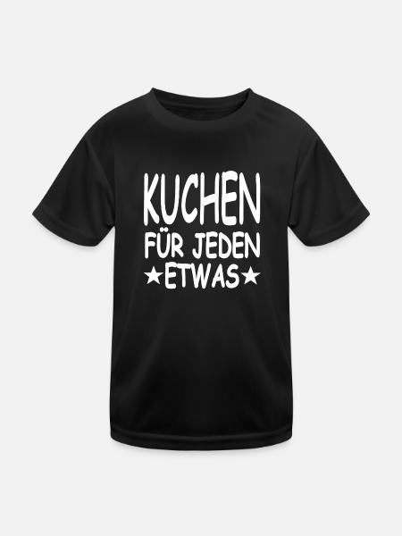 Kuchen - Kinder Funktions-T-Shirt - Schwarz - Vorne
