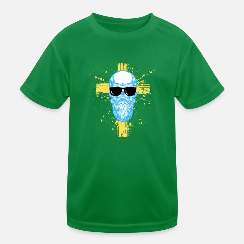 skull mit brille Kinder Funktions-T-Shirt