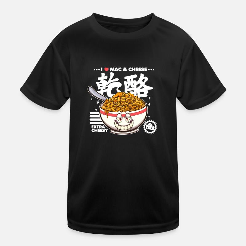 Ich liebe Mac & Cheese Cartoon Kinder Funktions-T-Shirt