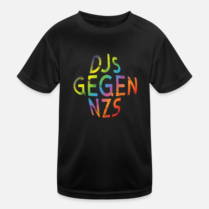 DJs gegen NZS rundes Logo Regenbogen Design Kinder Funktions-T-Shirt