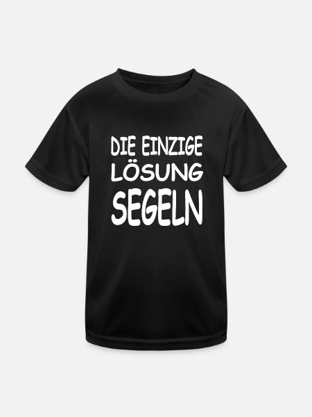 Segeln - Kinder Funktions-T-Shirt - Schwarz - Vorne