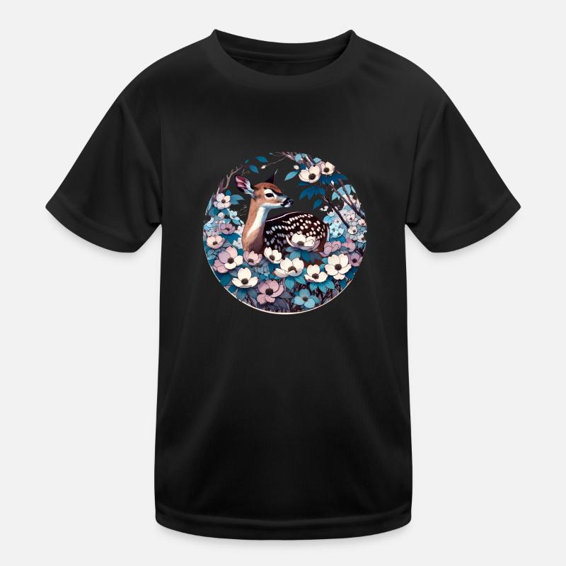 Rehkitz im Hartriegel Kinder Funktions-T-Shirt