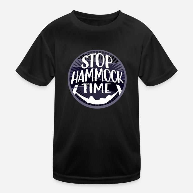 Arrêt drôle Hamac Temps Détente Dormir Camping T-shirt sport Enfant