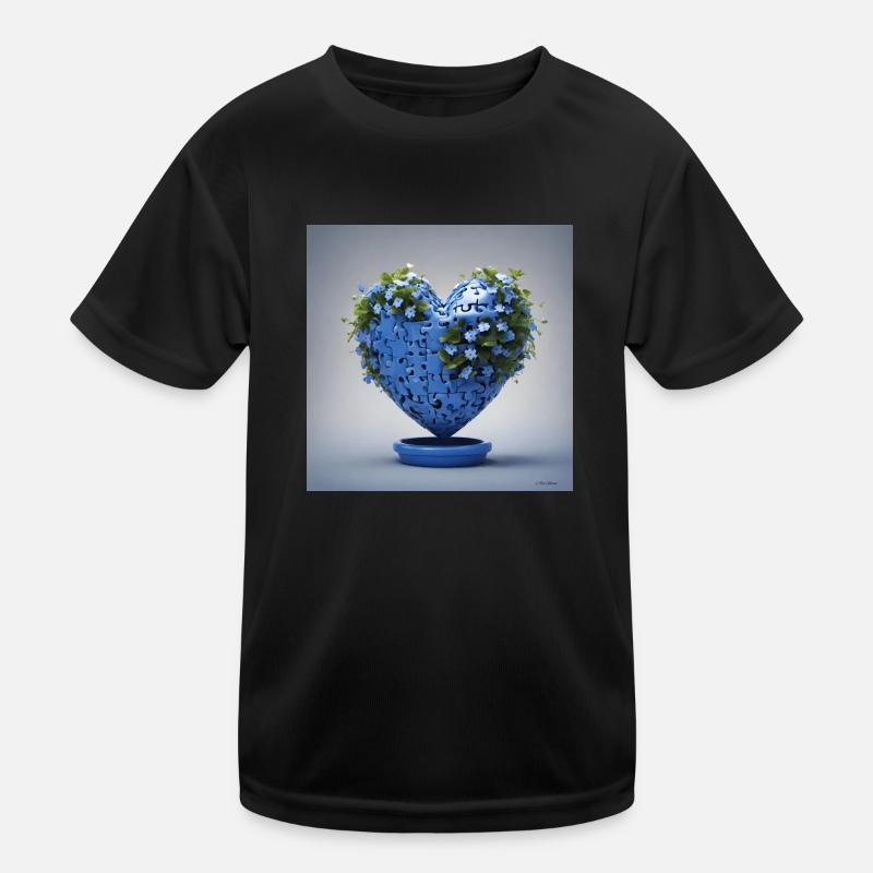Autismo Corazón Camiseta funcional para niños