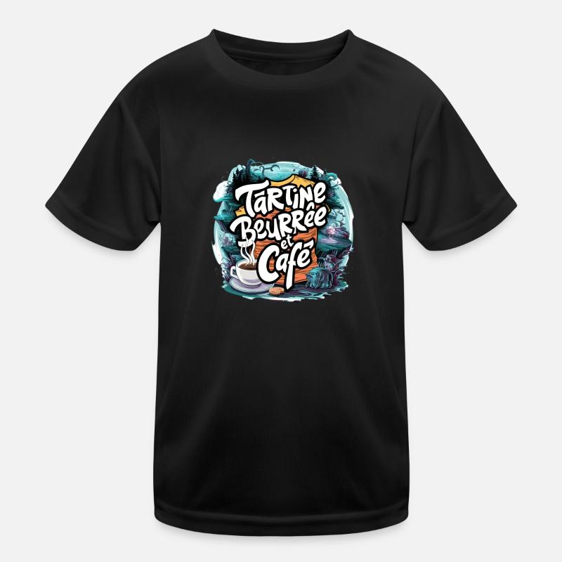 Buttertoast und Kaffee Kinder Funktions-T-Shirt