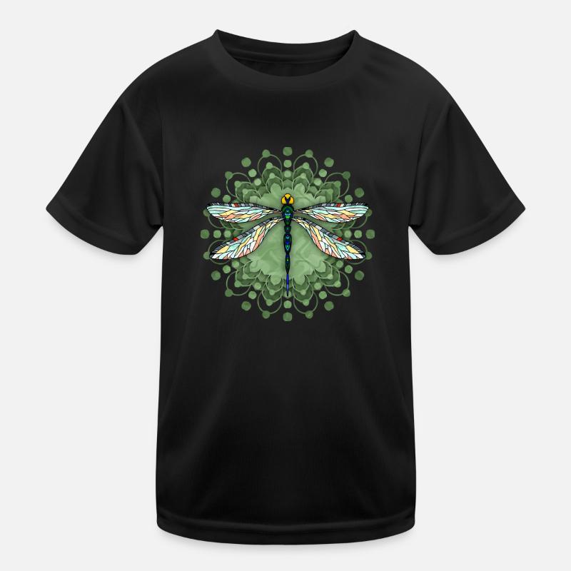 Libelle - Kinder Funktions-T-Shirt - Schwarz