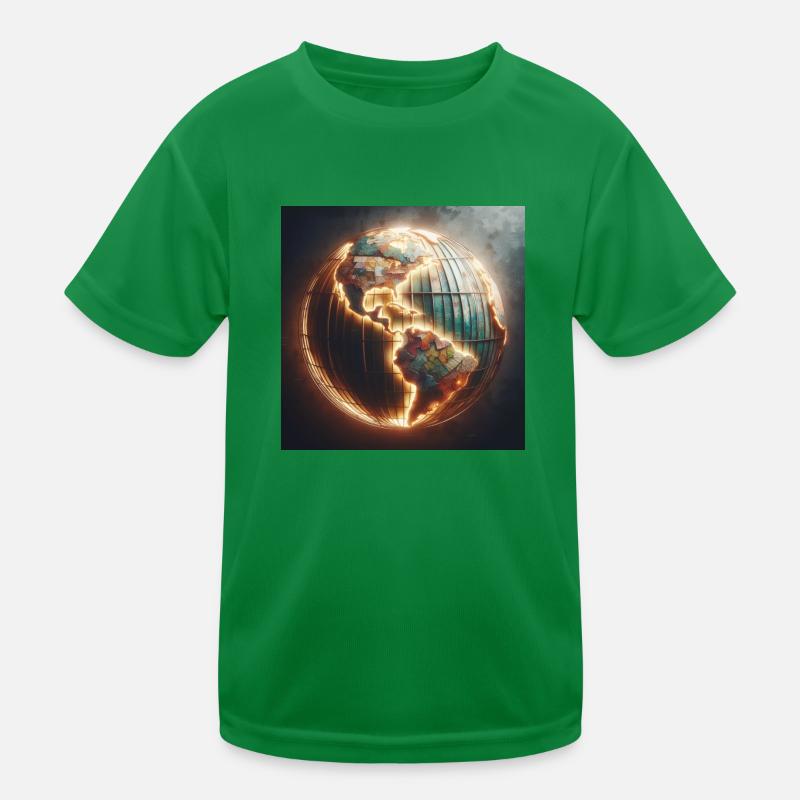 Leuchtender Erdball Kinder Funktions-T-Shirt