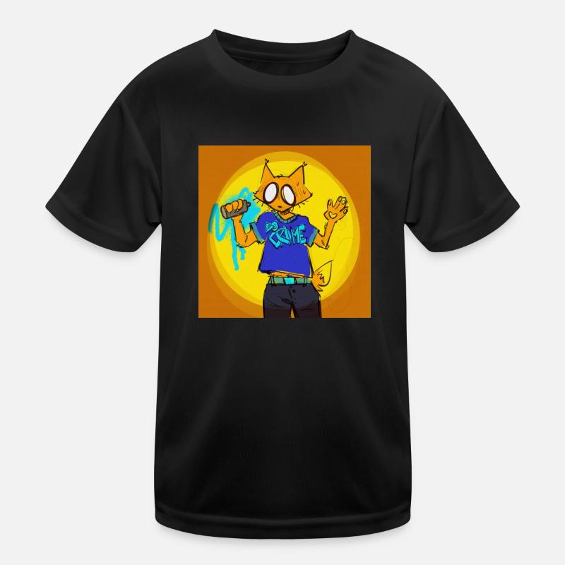 Fox Graffiti - Kinder Funktions-T-Shirt - Schwarz