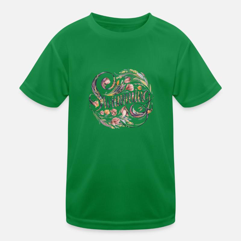 Blumen Schwimmer Kinder Funktions-T-Shirt