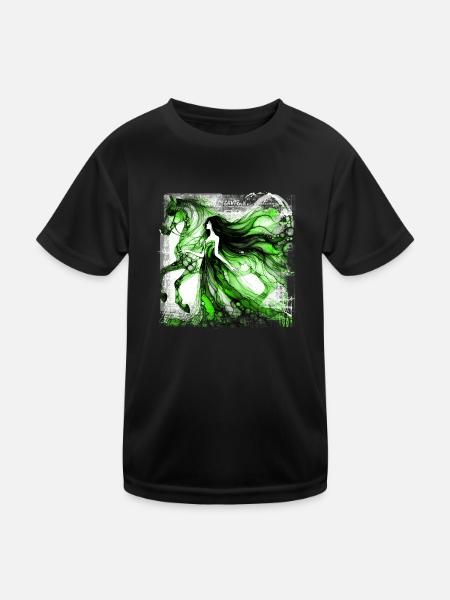 Flowers Women girl fashion design art female style - Kids Functional T-Shirt - black - Front
