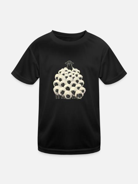 Schwarzes Schaf - Kinder Funktions-T-Shirt - Schwarz