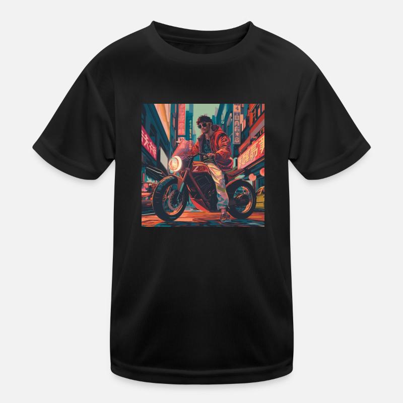 80er Jahre Anime Typ beruhigender hochwertiger Modedruck Kinder Funktions-T-Shirt