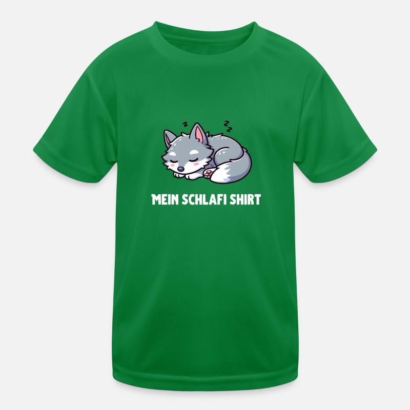 Süßer kleiner schlafender Wolf Kinder Funktions-T-Shirt
