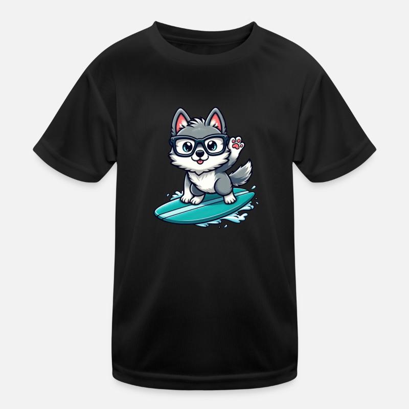 Der Surf Wolf Kinder Funktions-T-Shirt