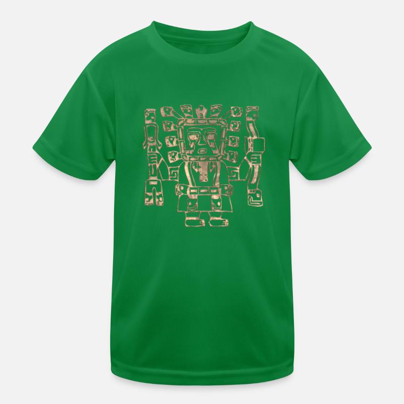 maya mexico aztec mexican tribar indian skull inca Kids Functional T-Shirt