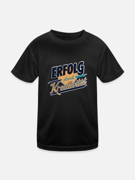 LE SUCCÈS PAR LA CRÉATIVITÉ - T-shirt sport Enfant - noir - Devant