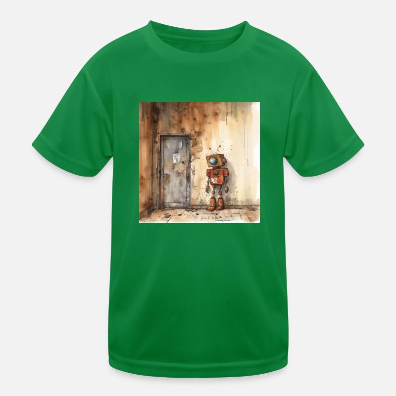 Alter rostiger verlassener Roboter 4 Kinder Funktions-T-Shirt