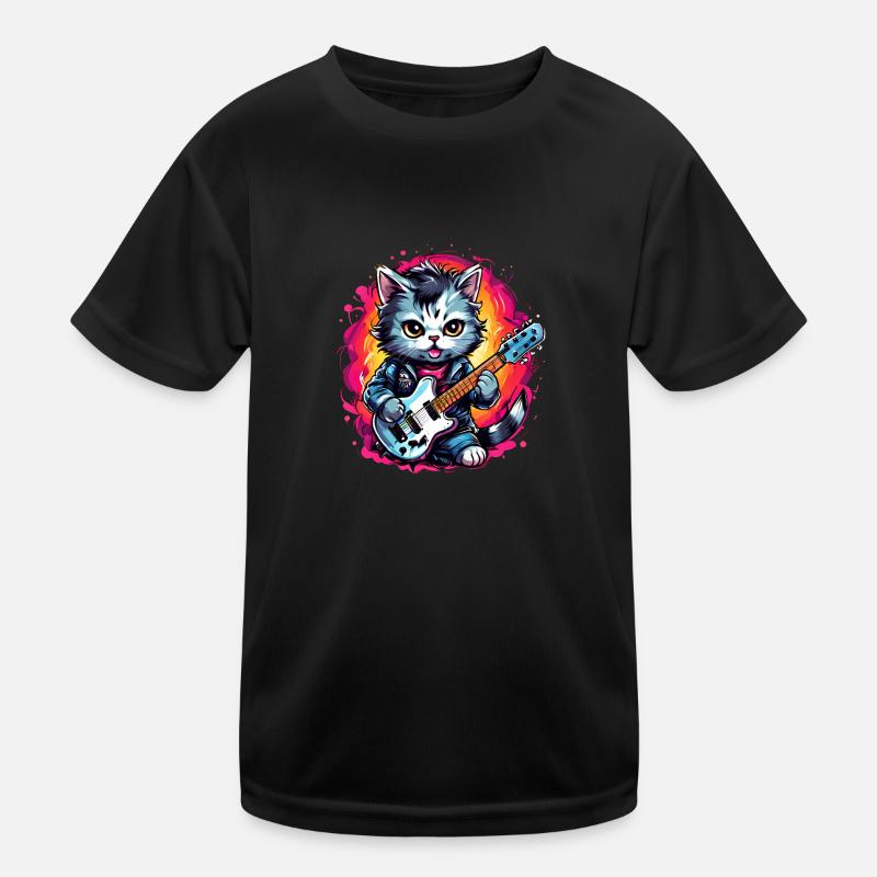 Chibi Rocker Katze Kinder Funktions-T-Shirt