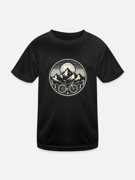 Fahrrad - Kinder Funktions-T-Shirt - Schwarz - Vorne