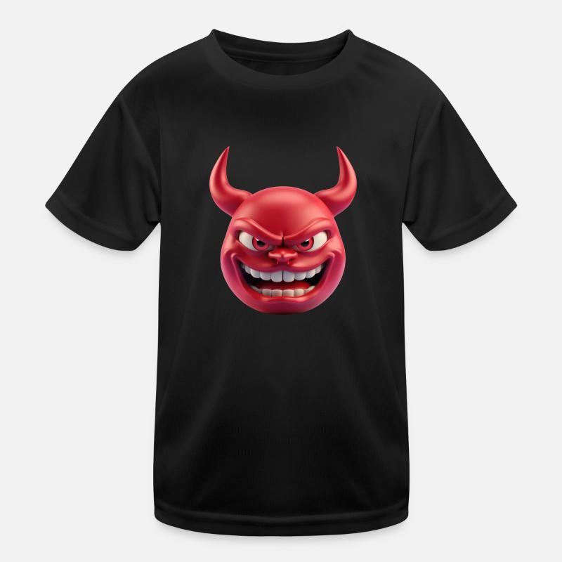 Devil Satan Emoticon Kids Functional T-Shirt