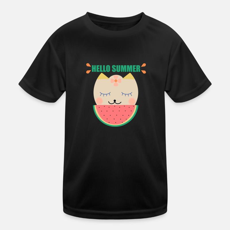 Chat d’été et pastèque T-shirt sport Enfant