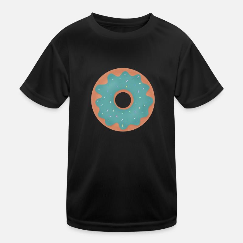 Donut with turquoise glaze Kids Functional T-Shirt