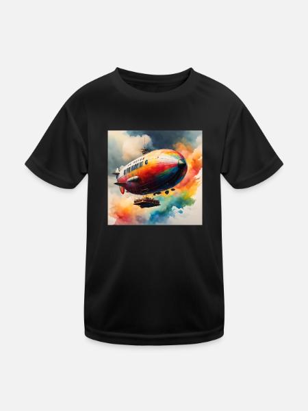 Zeppelin coloured - Kids Functional T-Shirt - black - Front